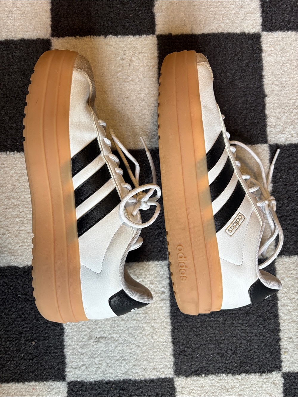 adidas White Black and Tan Platform Sneakers Women’s 8.5 - Picture 5 of 10